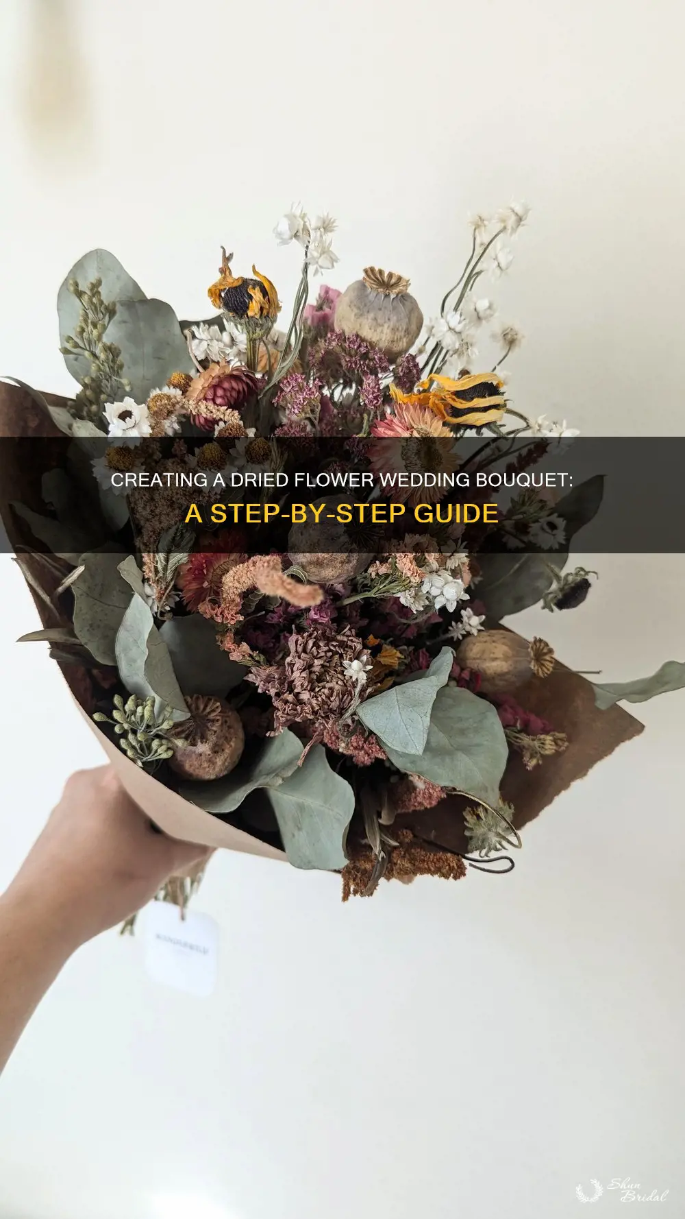 how to make dried flower wedding bouquet