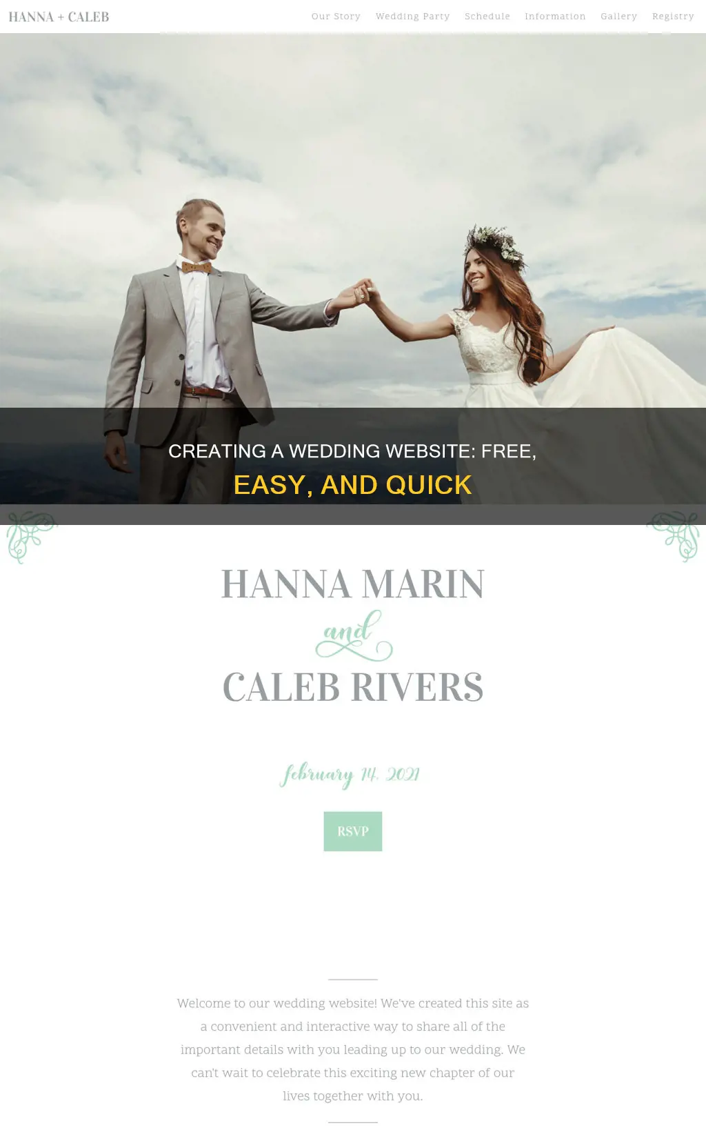 how to make free website for wedding