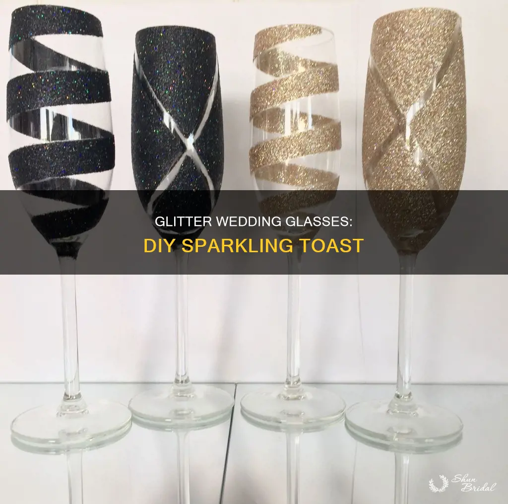 how to make glitter wedding glasses