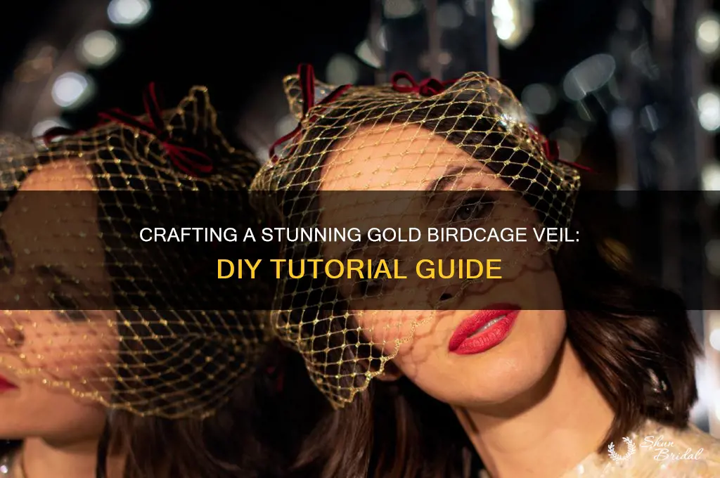 how to make gold birdcage veil