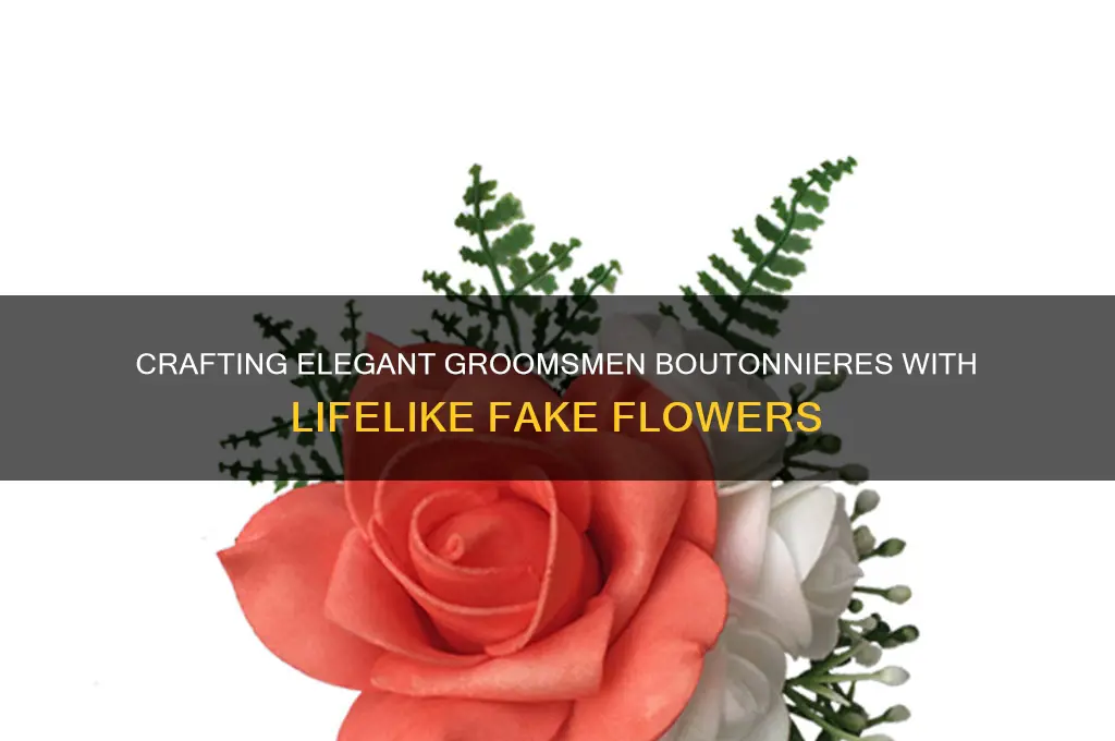how to make groomsmen boutonnieres with fake flowers