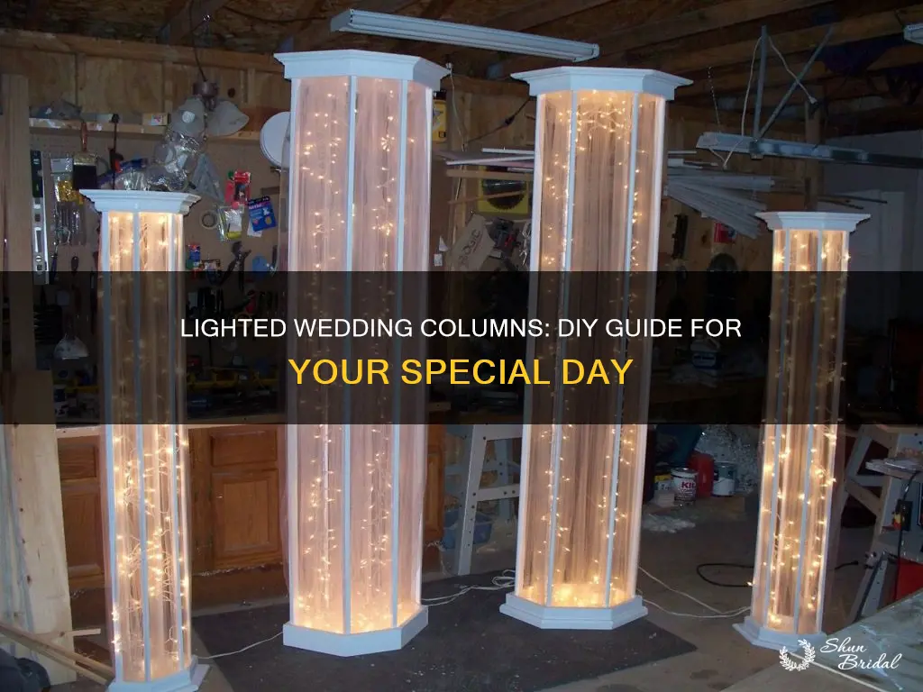 how to make lighted columns for weddings