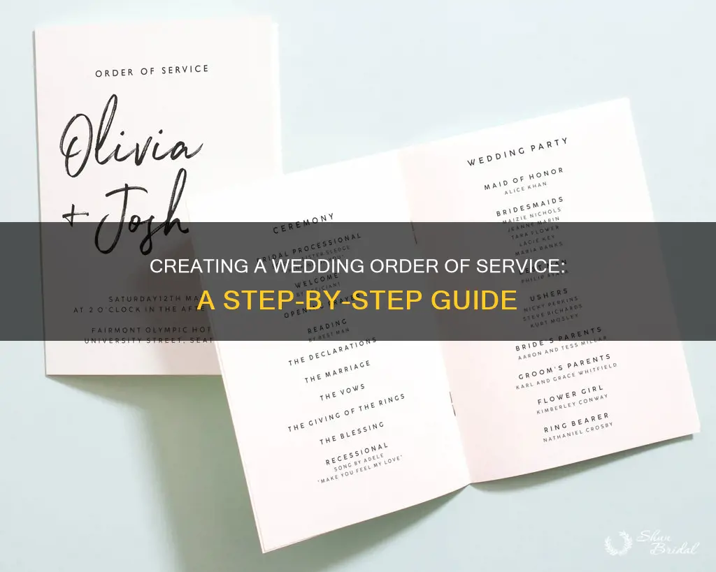 how to make order of service wedding