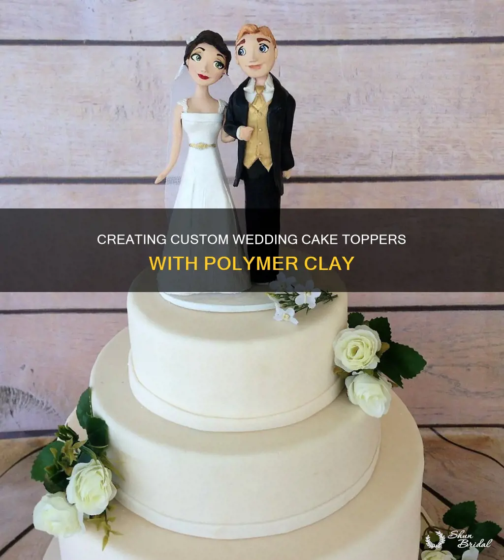 how to make polymer clay wedding cake topper