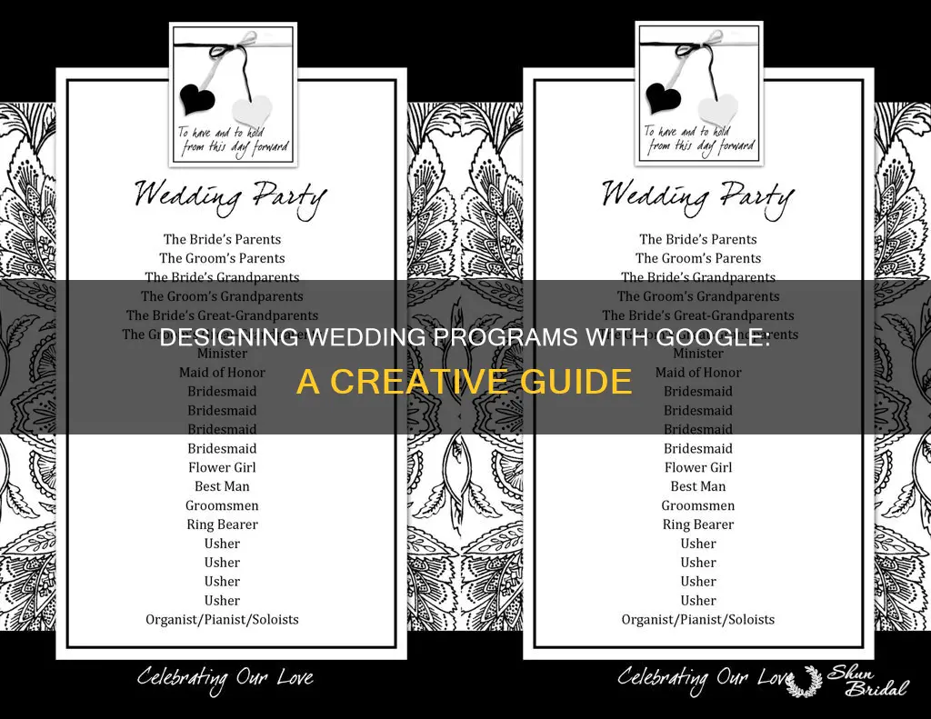 how to make programs for wedding using goog