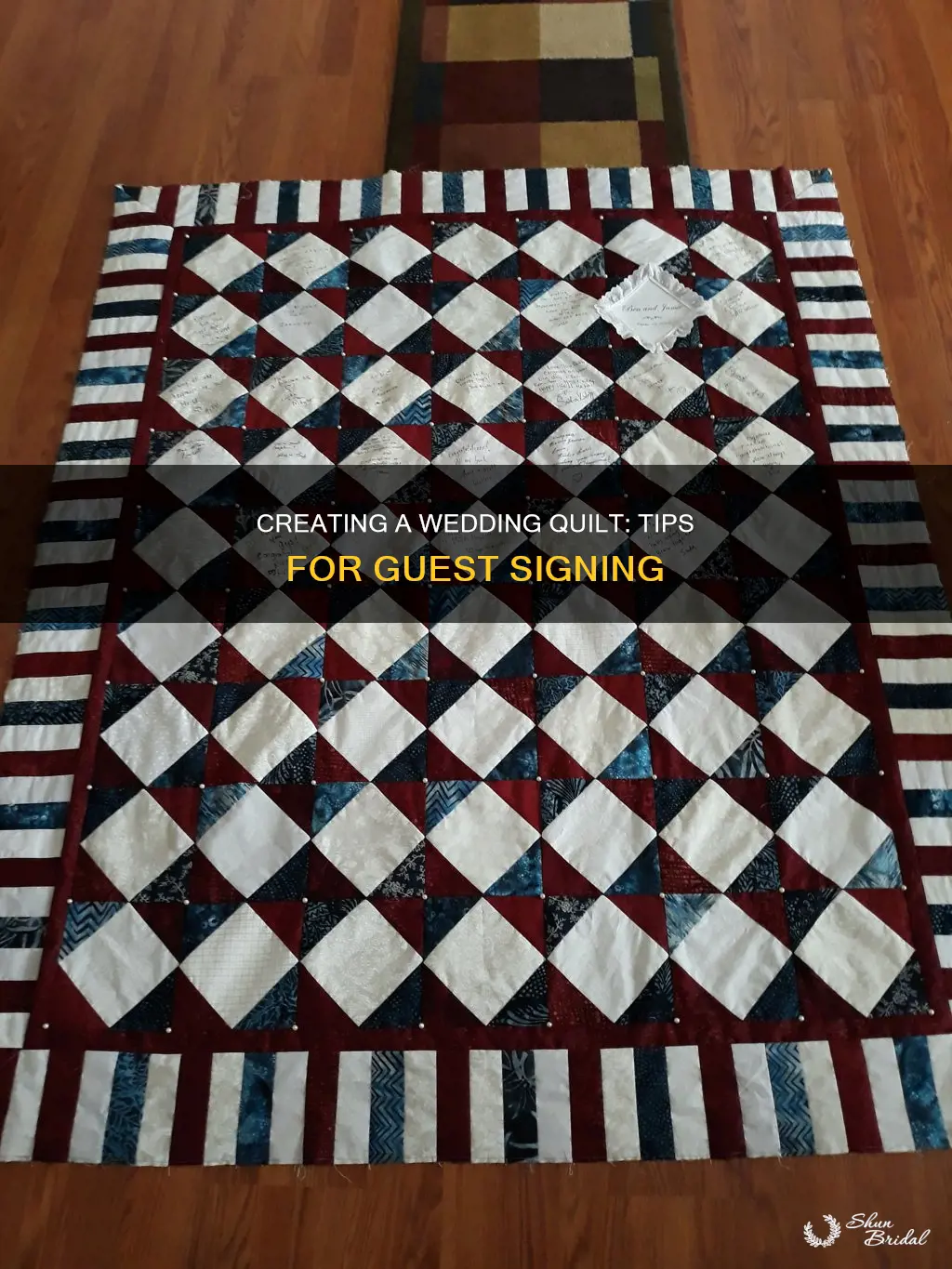 how to make quilt signing for wedding