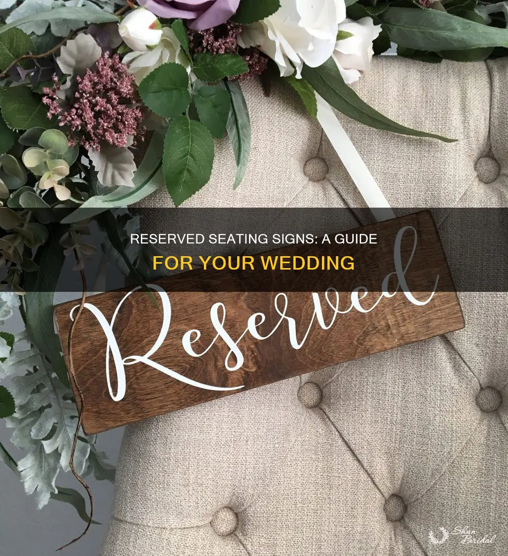 how to make reserved seating signs for wedding