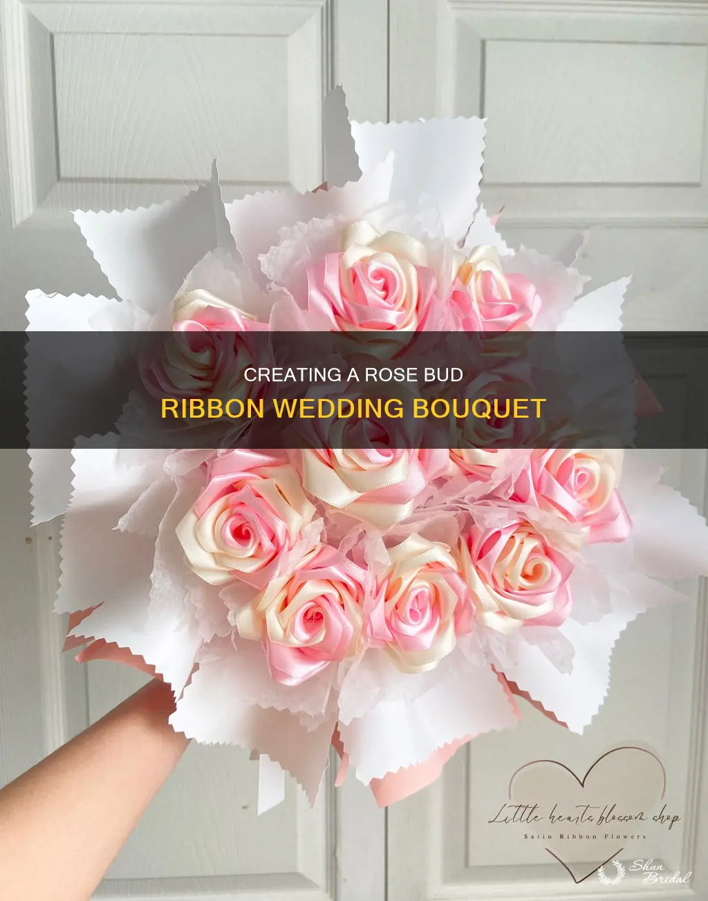 how to make rose bud ribbon wedding bouquet