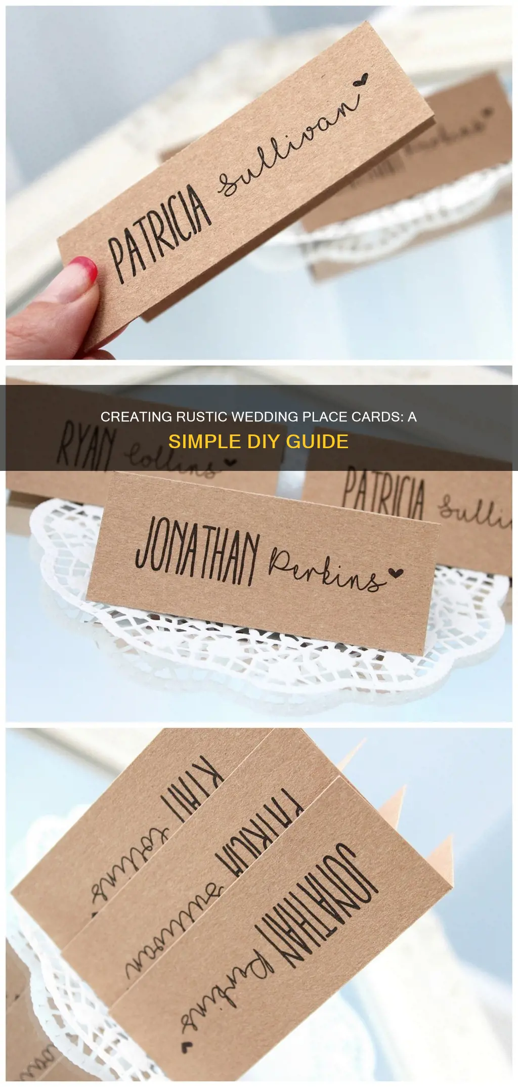 how to make rustic wedding place cards