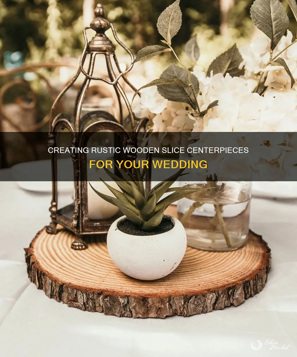 how to make rustic wooden slice wedding centerpieces