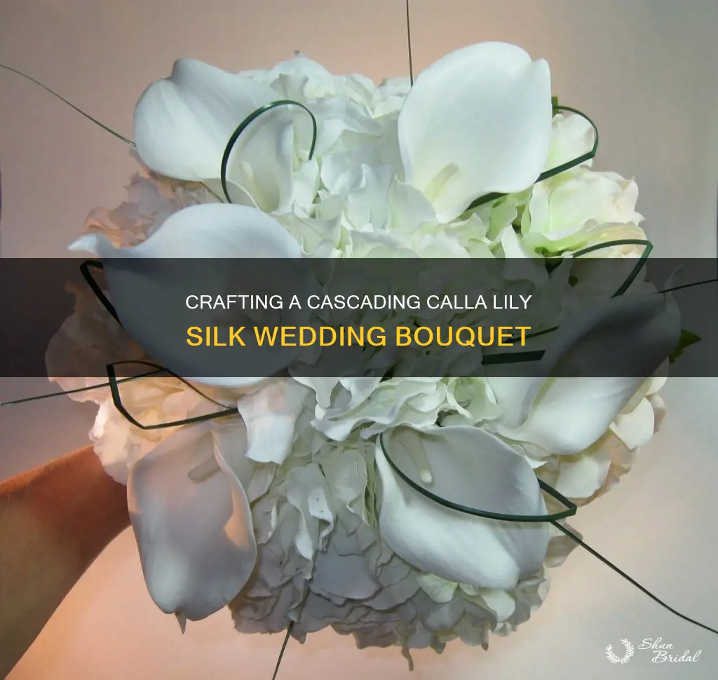 how to make silk cascading calla lilly wedding bouquet