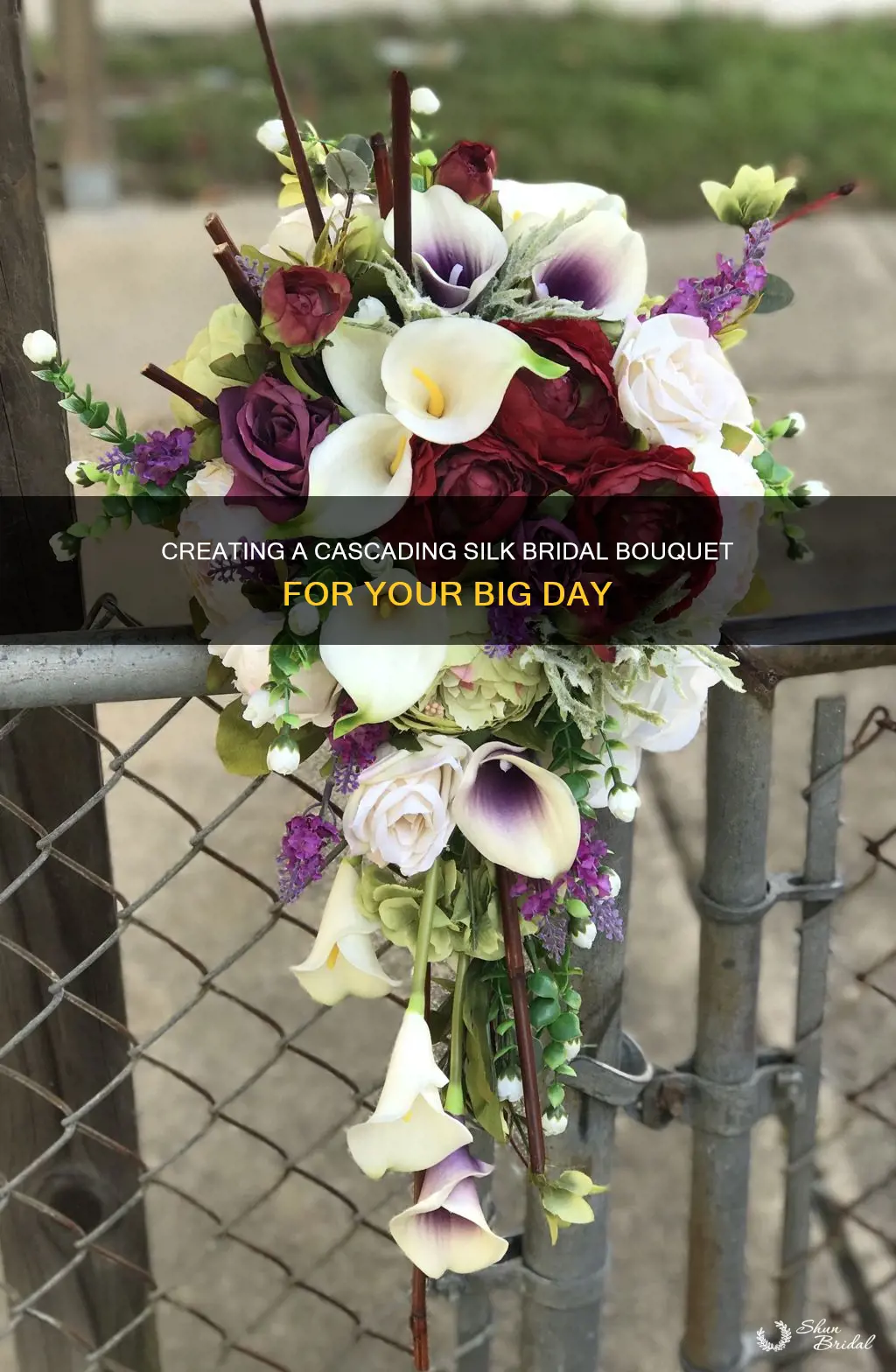 how to make silk flower cascading wedding bouquet