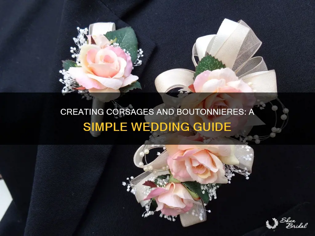 how to make simple corsages and bottineres for a wedding