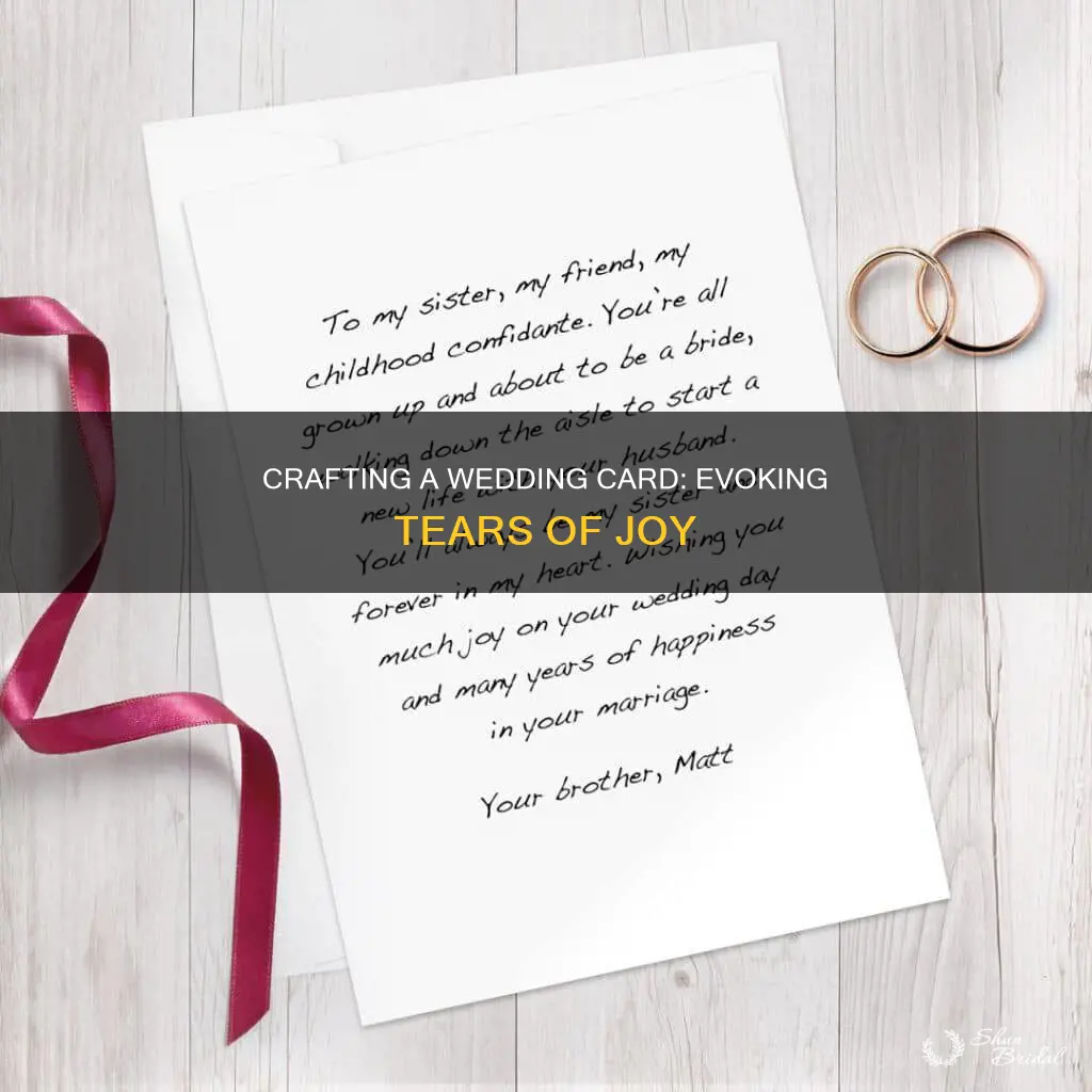 how to make somene cry in a wedding card