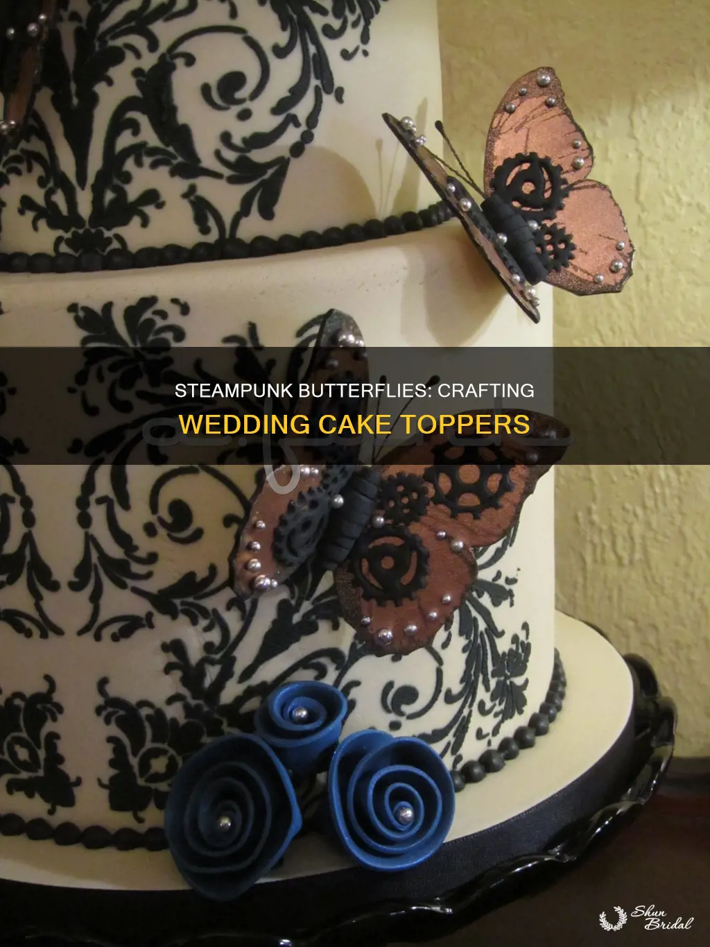 how to make steampunk butterflies for a wedding cake