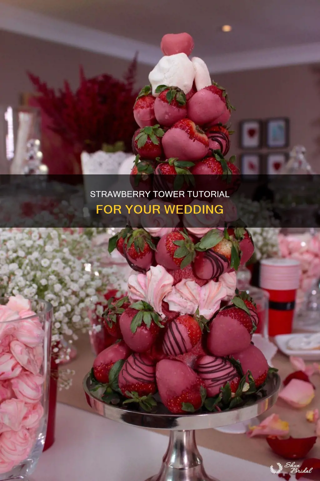 how to make strawberry tower for wedding