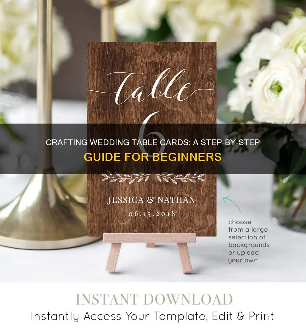 how to make table cards for wedding