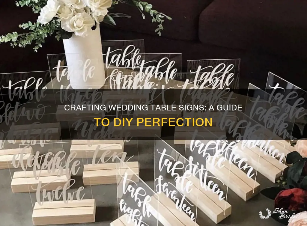 how to make table signs for wedding