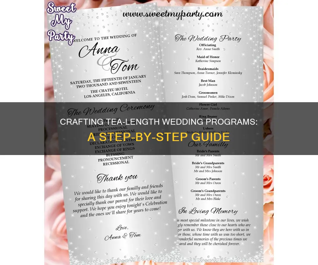 how to make tea length wedding programs