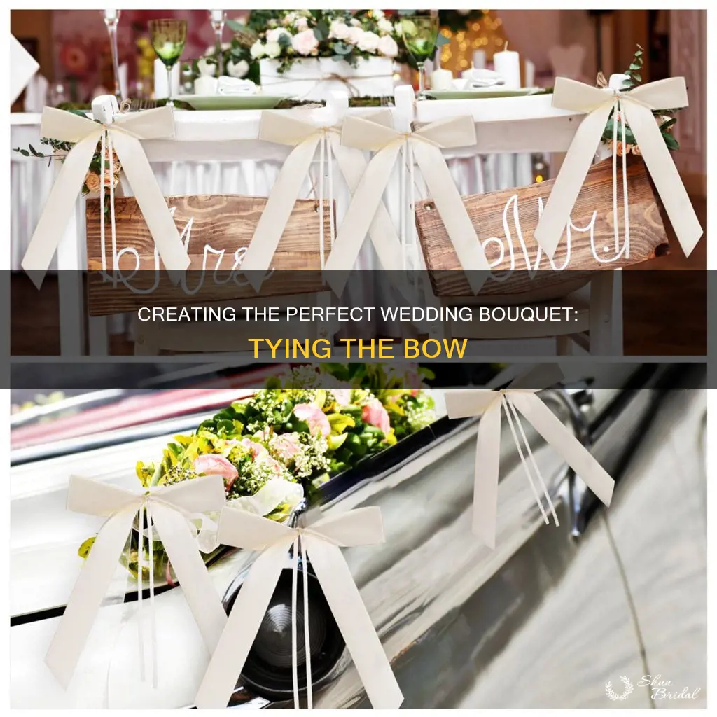 how to make tie a bow on a wedding bouquet