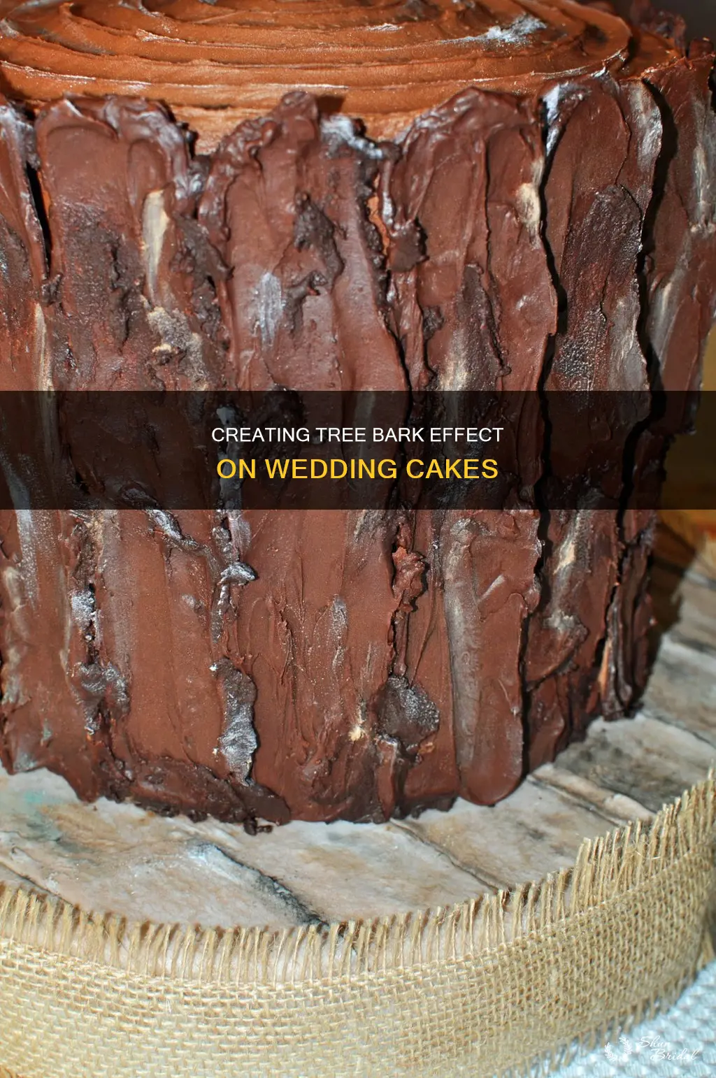 how to make tree bark on wedding cake