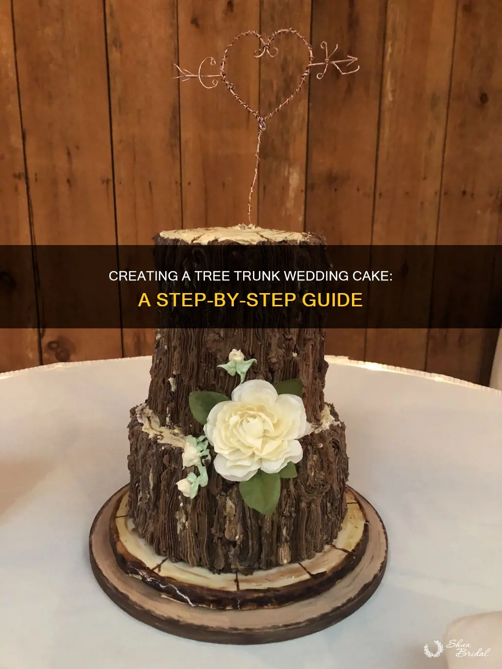 how to make tree trunk wedding cake