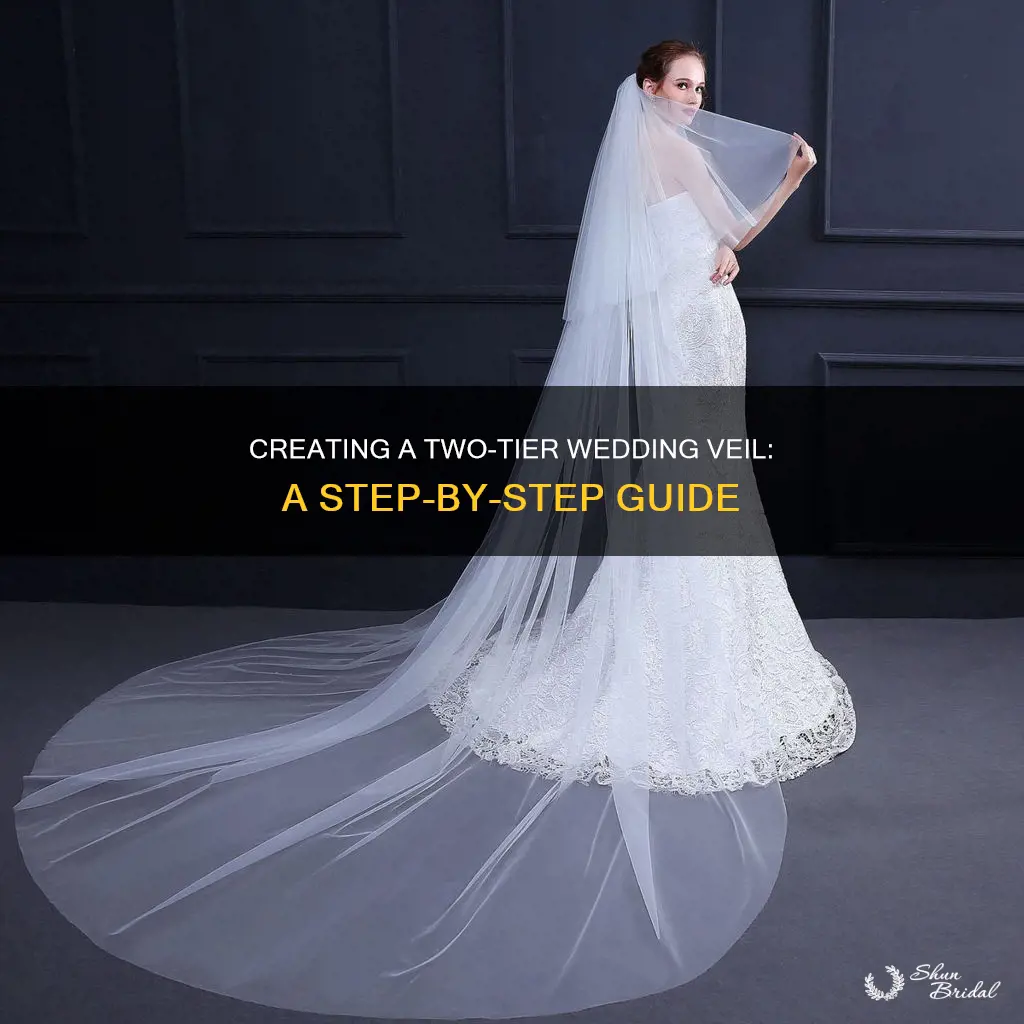 how to make two tier wedding viel