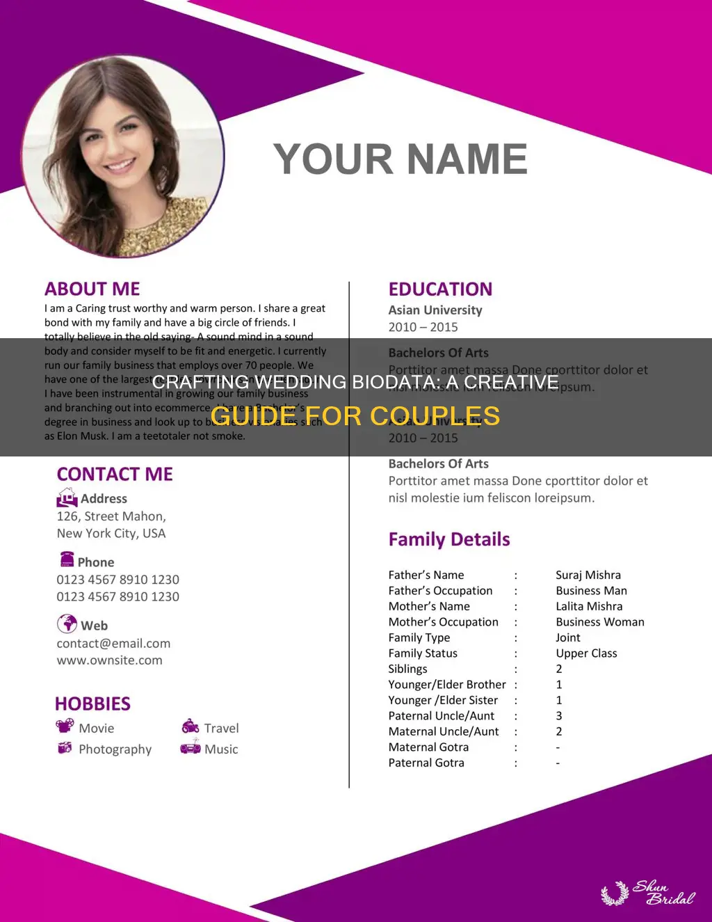 how to make wedding biodata