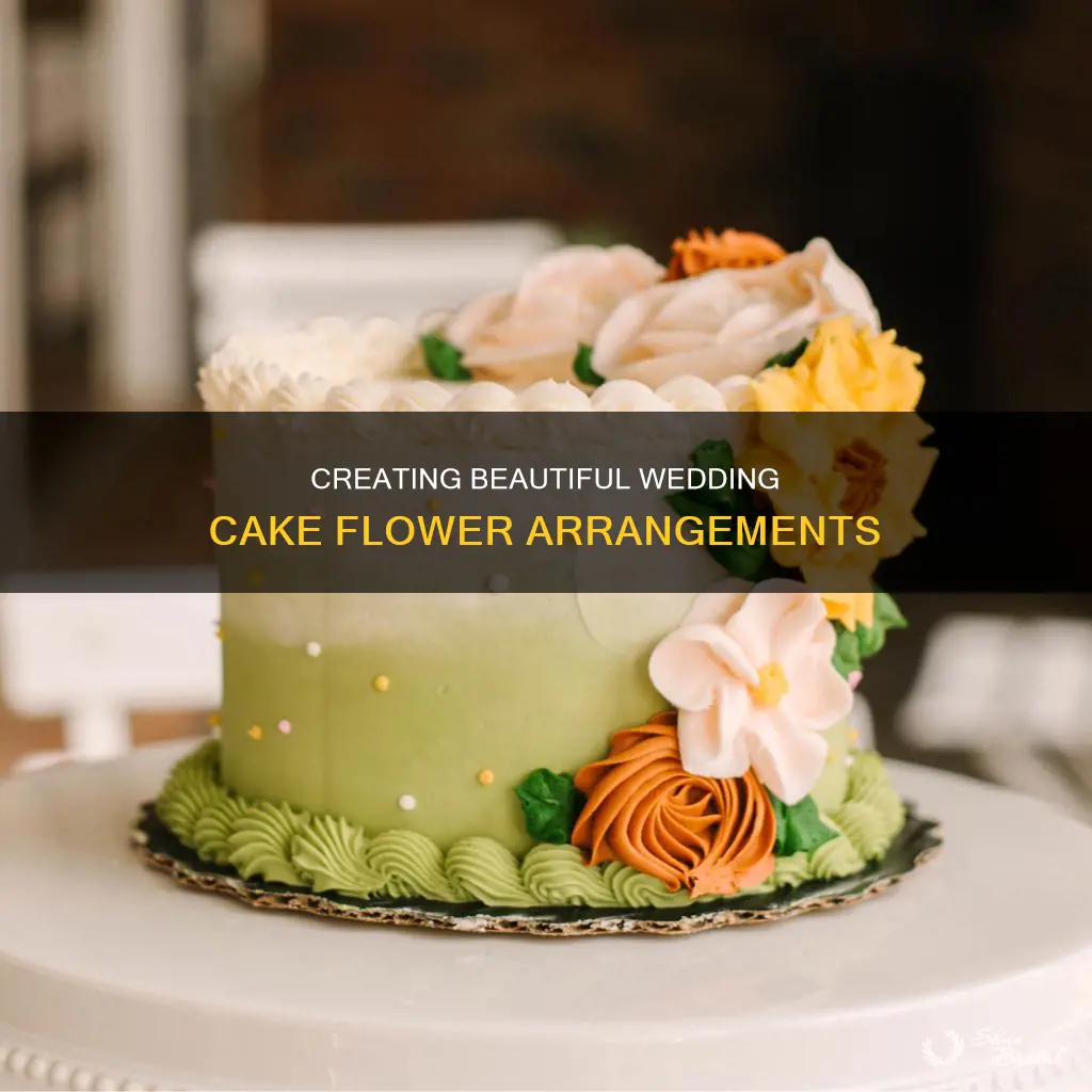 how to make wedding cake flower arrangements