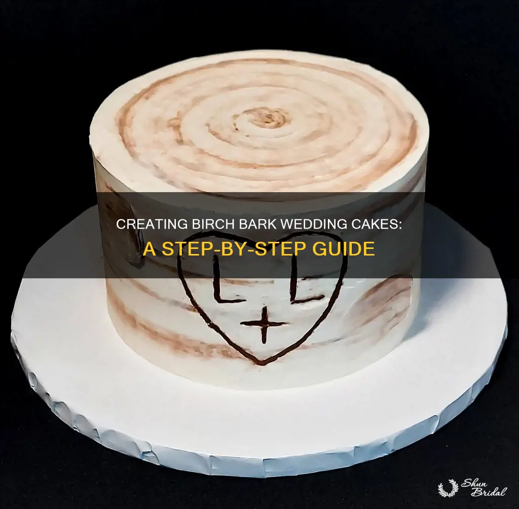 how to make wedding cake like birch bark