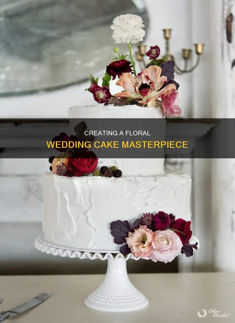 how to make wedding cake with flowers between tiers