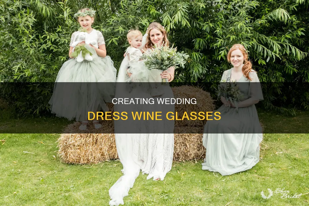 how to make wedding dress wine glasses