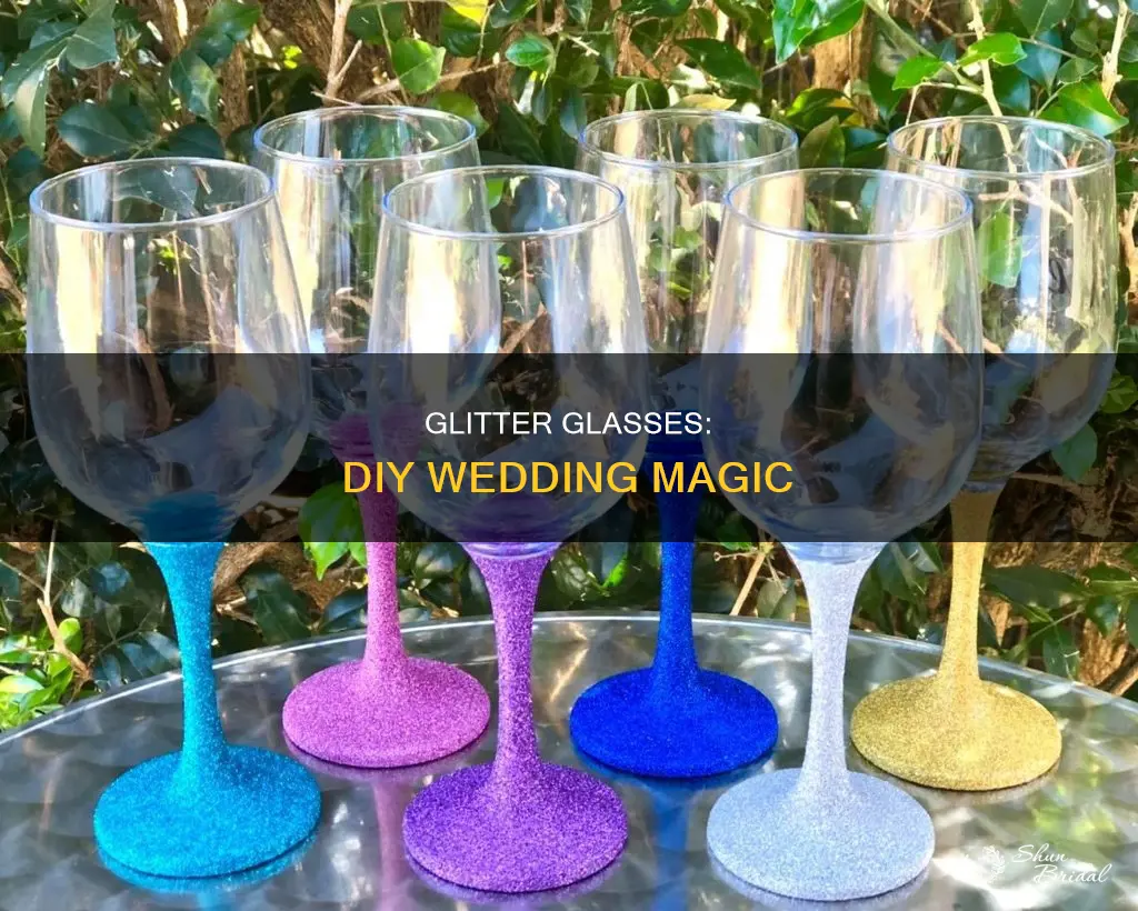 how to make wedding glitter glasses