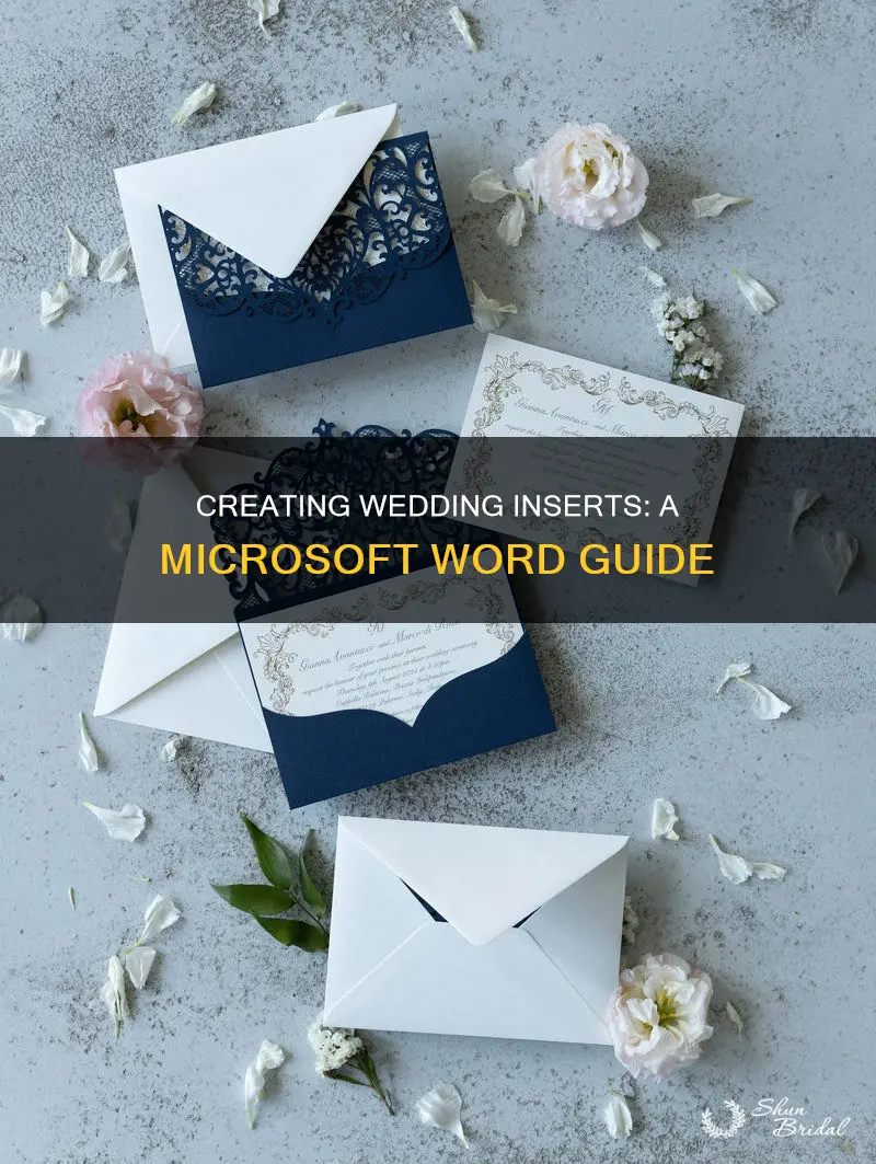 how to make wedding inserts on word