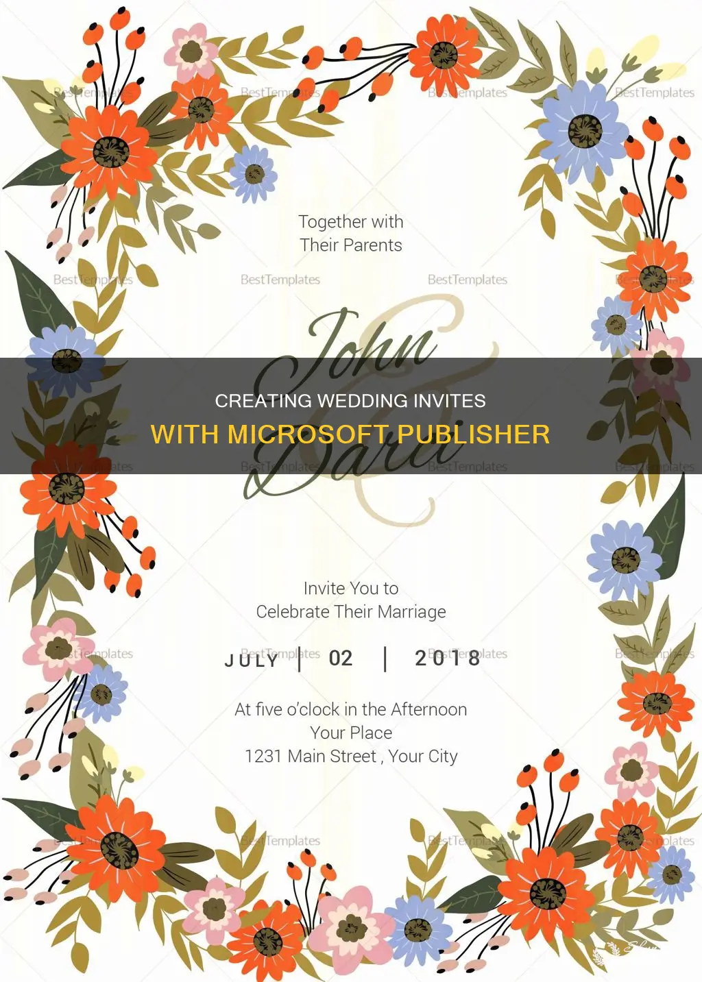 how to make wedding invitation card using microsoft publisher