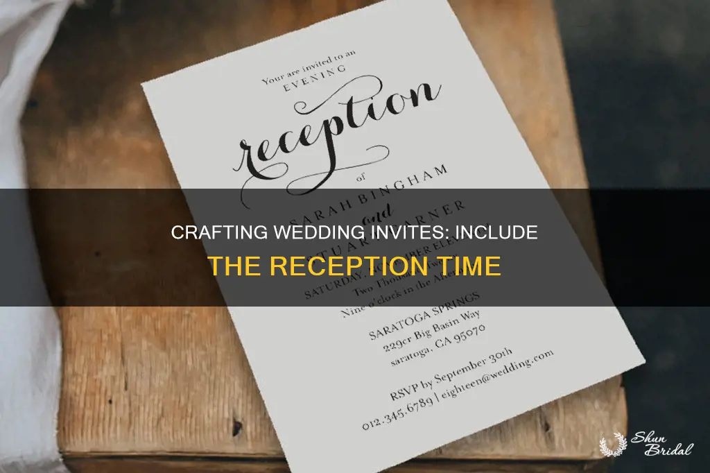 how to make wedding invitations with time of reception