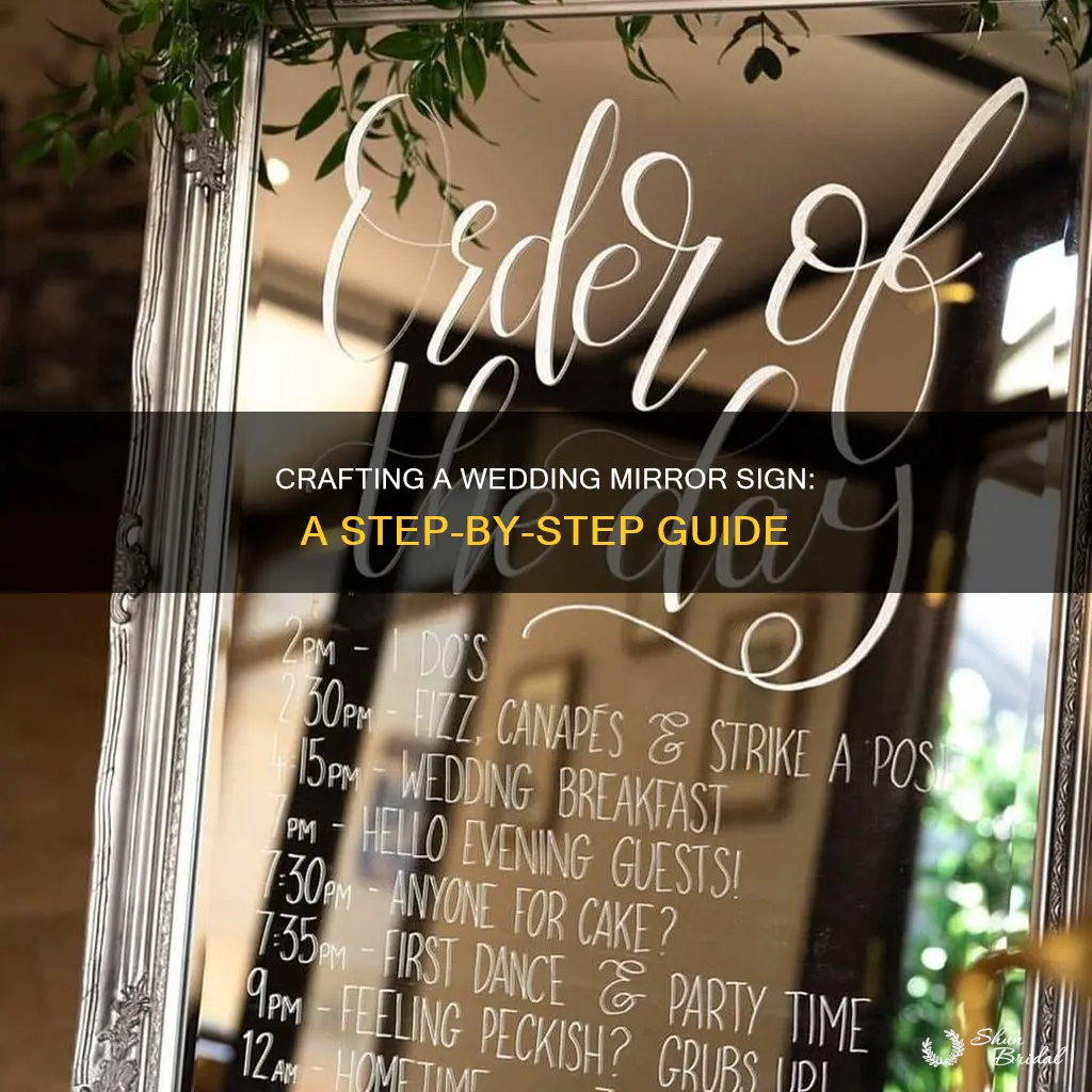 how to make wedding mirror sign