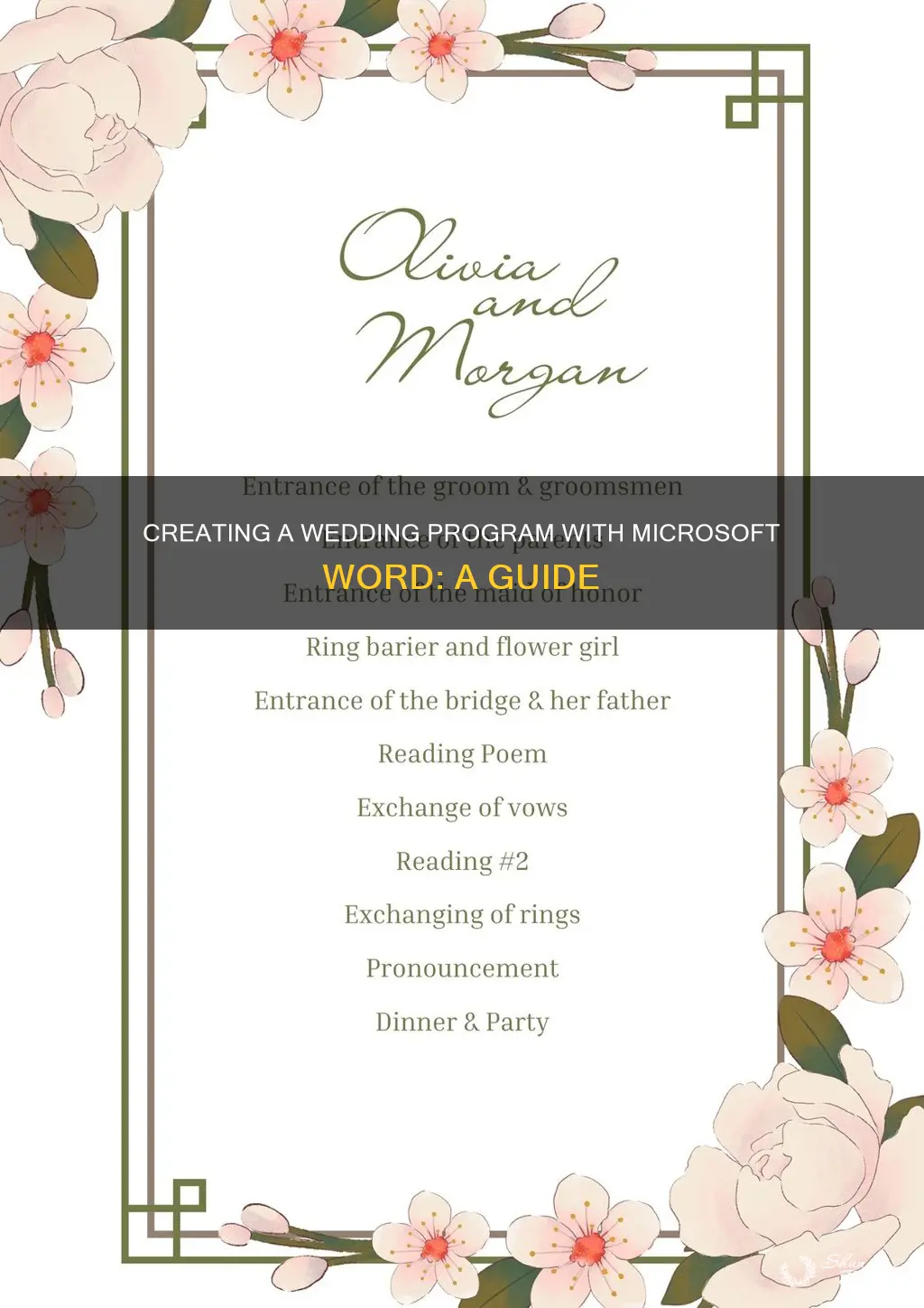 how to make wedding program in word