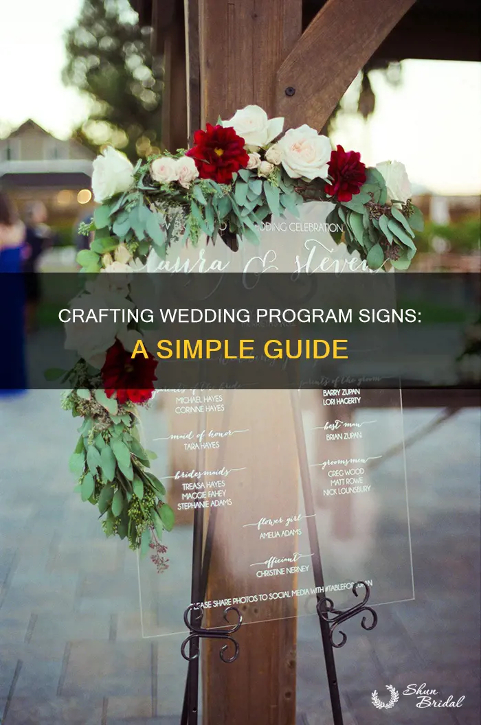 how to make wedding program sign