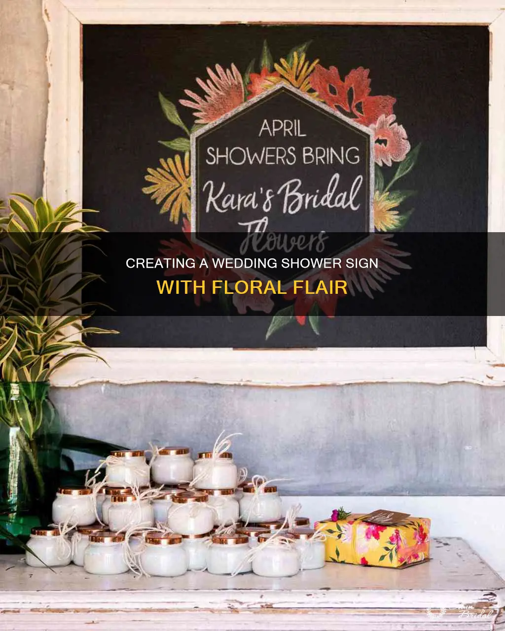 how to make wedding shower sign with flower