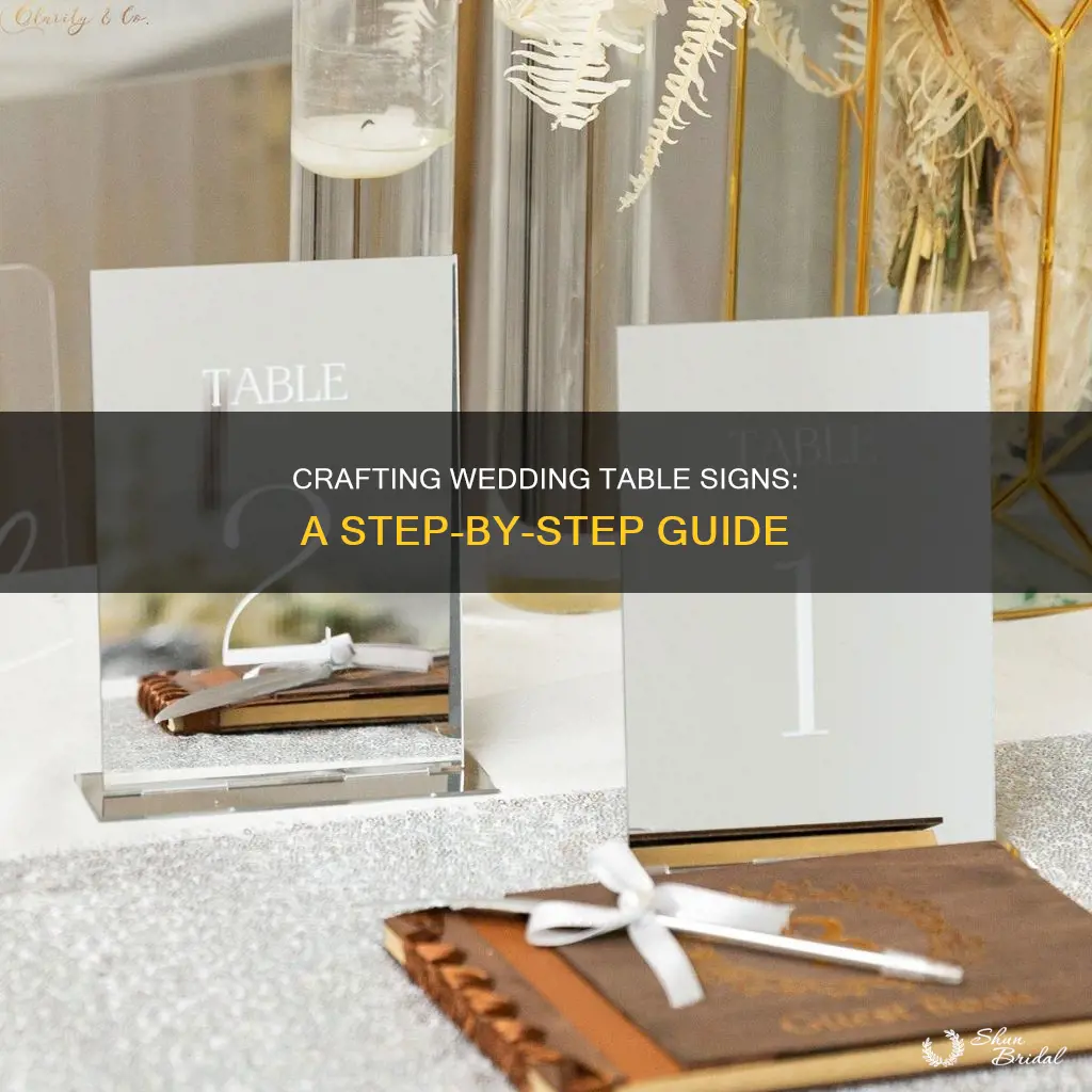 how to make wedding table signs