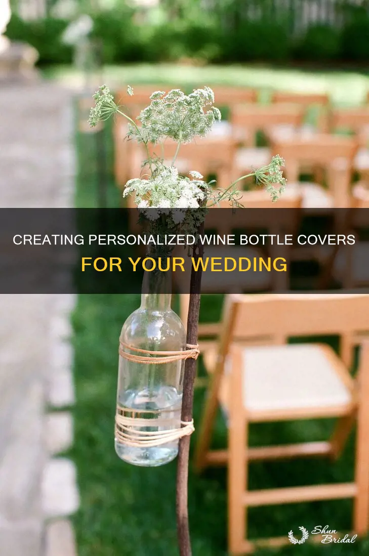 how to make wedding wine bottle bride and groom covers