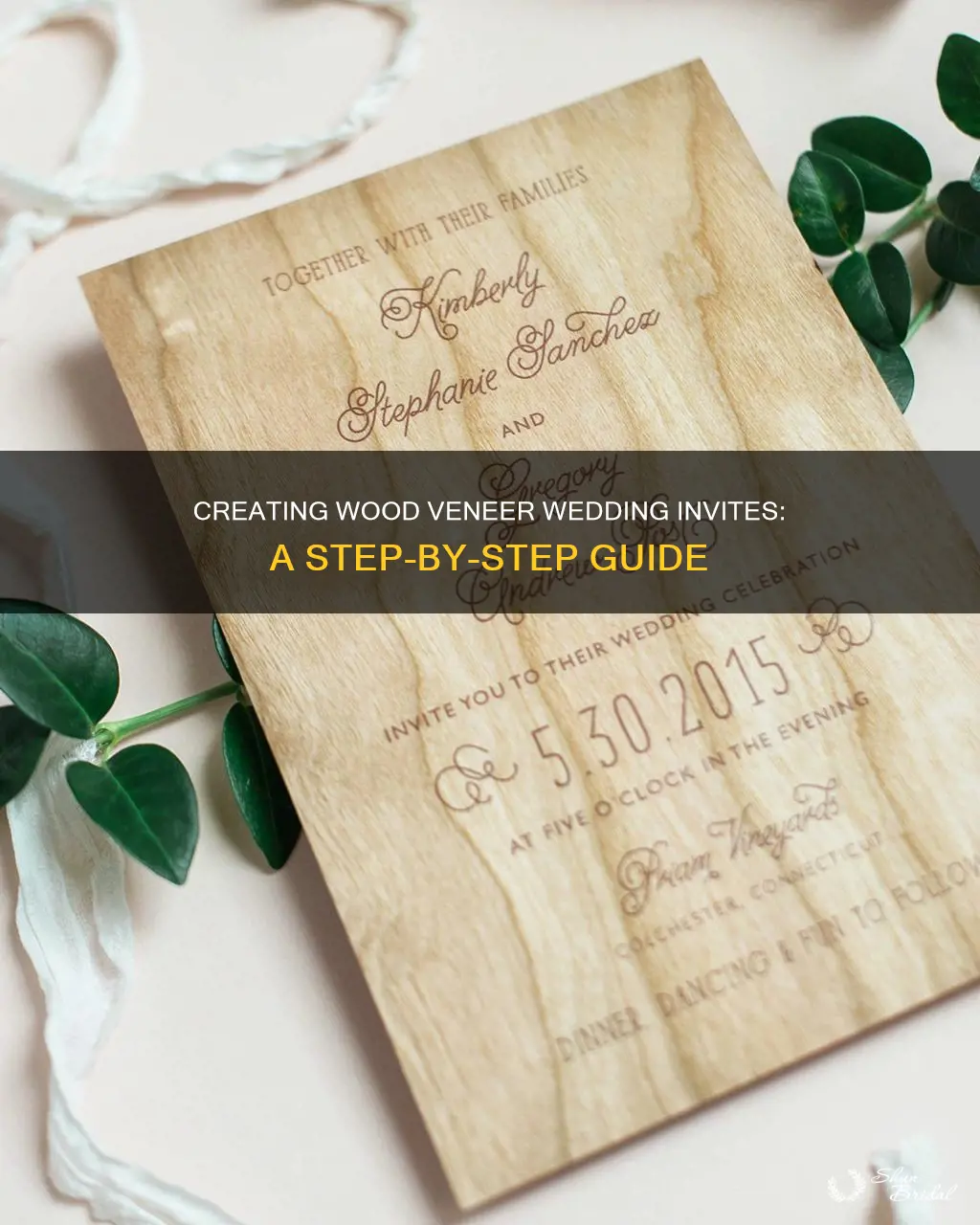 how to make wood veneer wedding invites