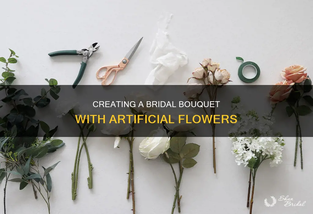 how to make your own fake flower wedding bouquet