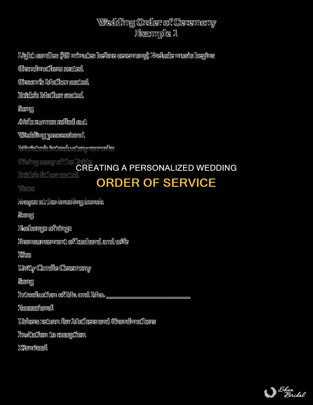 how to make your own order of service wedding