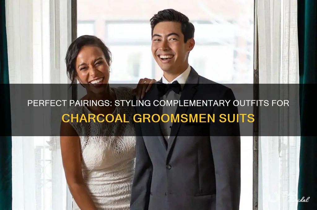 how to match a complemntary outfit to charcoal groomsmen