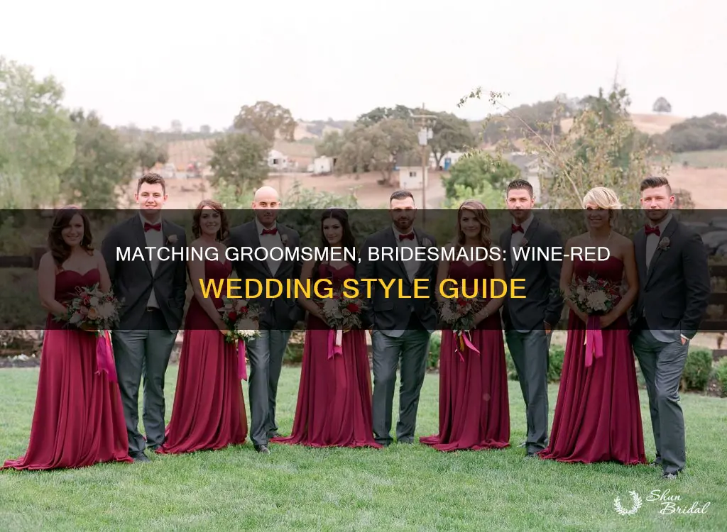 how to match groomsmen to bridesmaids wine red