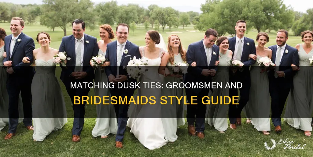 how to match ties groomsmen and bridesmaids dusk