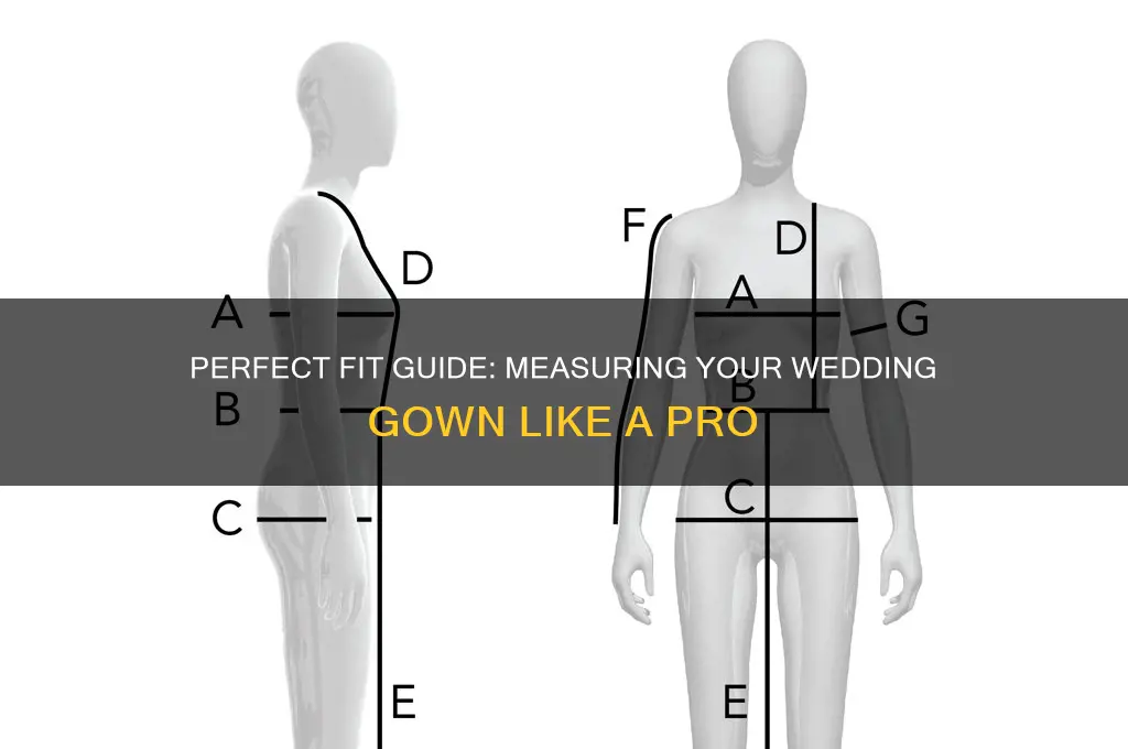 how to measure a wedding gown