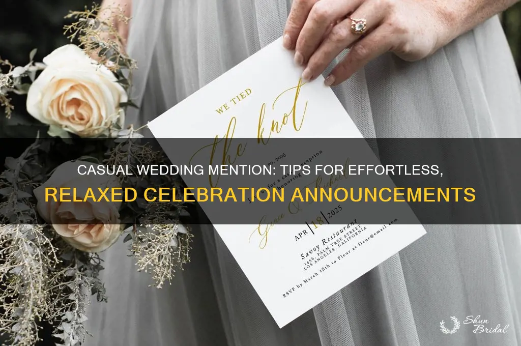 how to mention casual wedding